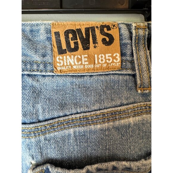 Levi's Shorts Boys 3T Blue Denim Cargo‎ Carpenter Jean Shorts Outdoor Gorpcore - Picture 7 of 12